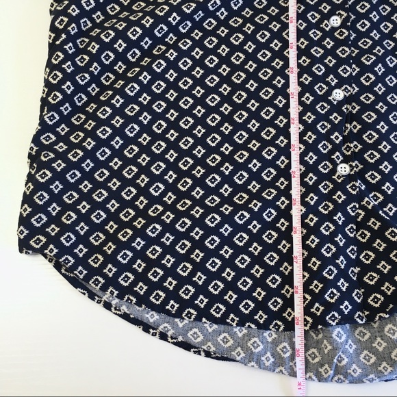 Jachs Girlfriend Navy Blue Southwest Aztec Blouse - Picture 8 of 9